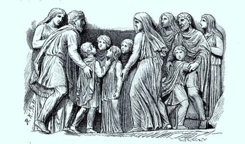 Darstellung einer deutschen Familie auf der Colonna