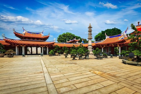 Gates of Lian Shan Shuang Lin Monastery Buddhist temple in Singapore
