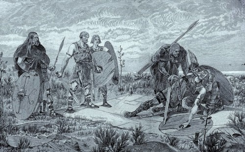Ancient German fight. The Holmgang is a duel practised by the early medieval Scandinavians. It was a recognised means of settling disputes