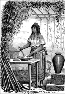 Peasant woman in Mexico preparing food