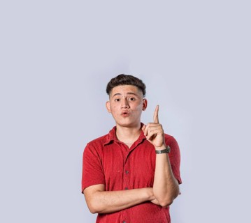Shocked young man with new idea