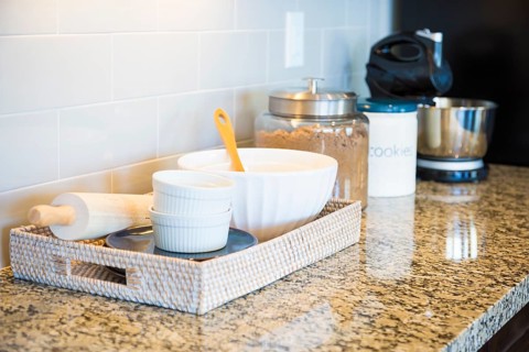 Beautiful marble kitchen counter top