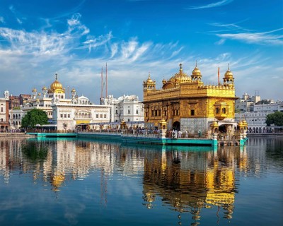 Panorama of Sikh gurdwara Golden Temple