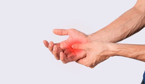 Person with palm pain