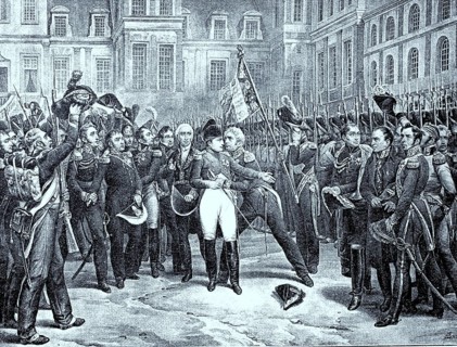 Napoleon verabschiedet sich von seiner Garde in Fontainebleau am 20. April