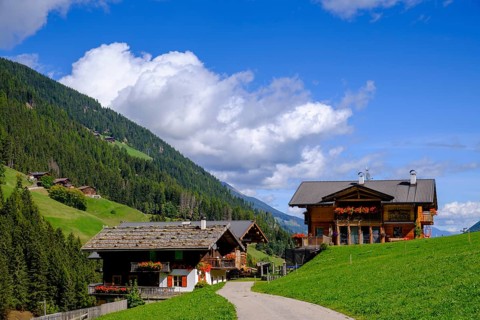 Mountain farms near St. Gertraud