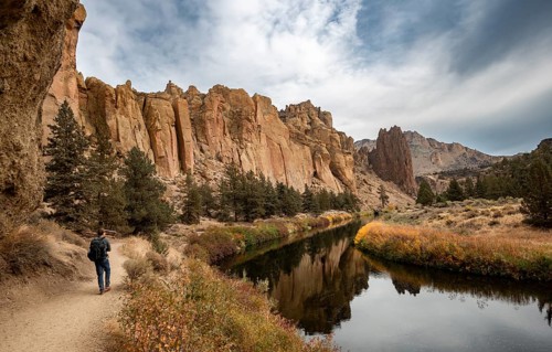 Hiker on hiking trail
