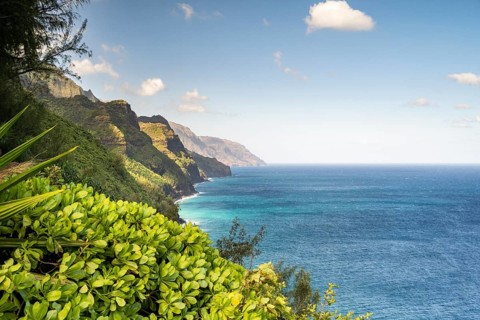 Blick vom Kalalau Trail auf die Na Pali Coast