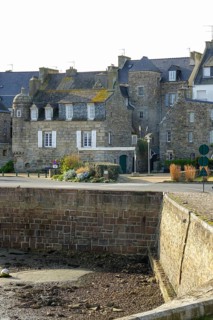 Old houses at the port of Roscoff