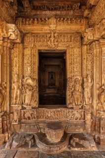 Inner view of Adinath jain temple dedicated to the Jain tirthankara Adinatha with statue