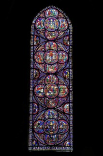 Leaded glass window in Notre Dame Cathedral of Chartres