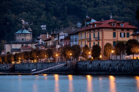 Evening light on the promenade in Cannobio