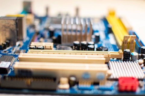 Close up of a motherboard