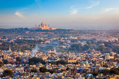 Aerial view of Jodhpur cityscape