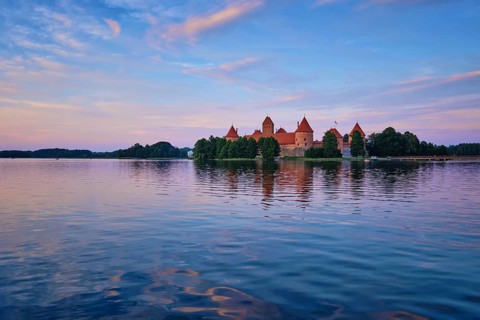 Trakai Island Castle in lake Galve