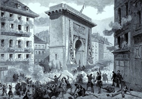 Strassenkampf um das St. Denis-Tor waehrend der Junirevolution in Paris 1848