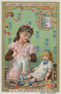 Picture series Girl playing with a doll: the torn panties