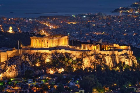 Famous greek tourist landmark
