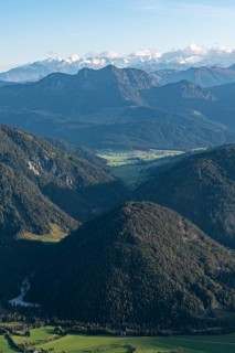 Valleys and forested mountains
