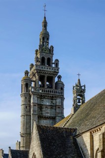 Tower of the church of Notre-Dame-de-Croaz-Batz in the Flamboyant Gothic style