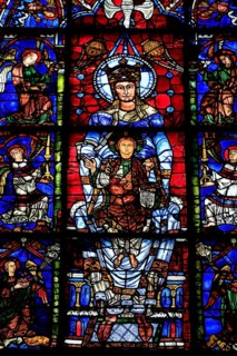 Leaded glass window in Notre Dame Cathedral of Chartres