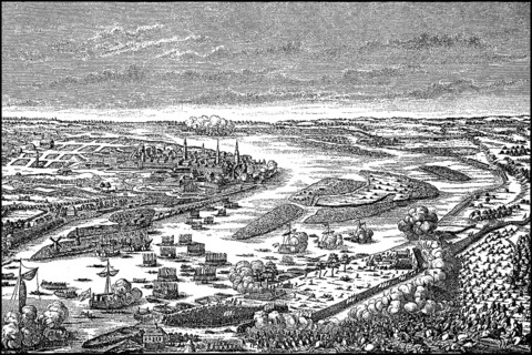 The Crossing of the Duna by Charles XII in the Nordic War of 1700