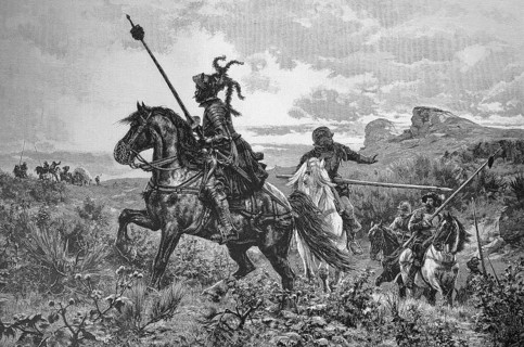 The robber barons raid a goods transport in the Middle Ages