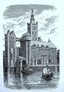 Rekonstruktion der Kaiserpfalz am Rheinufer bei Kaiserswerth am Rhein