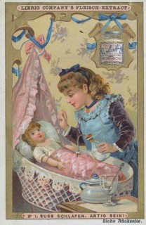 Picture series Girl playing with a doll: Sweet sleeping