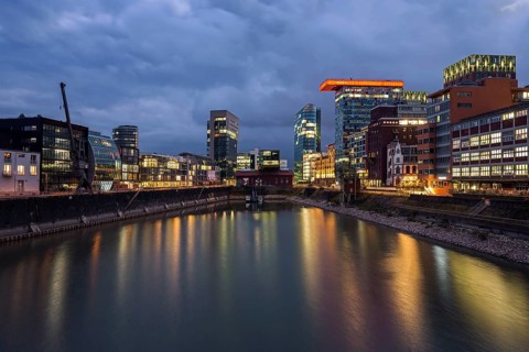 Ensemble of buildings at Medienhafen