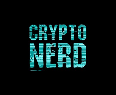 Crypto Nerd text art design for printing. Trendy typography illustration