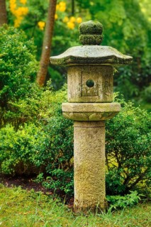 Stone lantern in Japanese garden