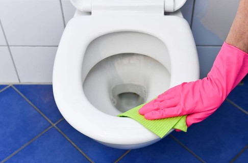 Toilet is cleaned