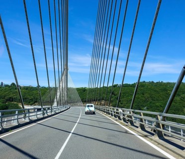 Pont de Terenez in Rosnoen over the river Aulne