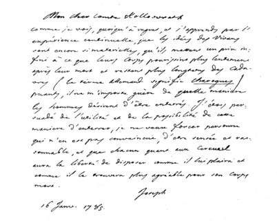 Letter from Joseph II