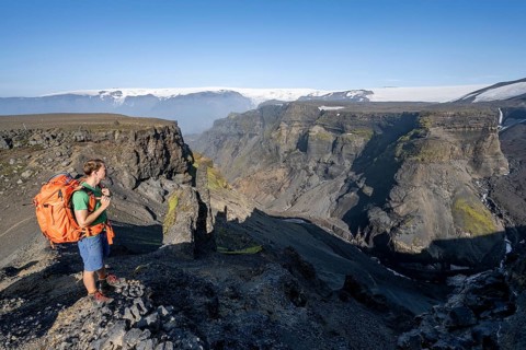Hiker looking into the distance