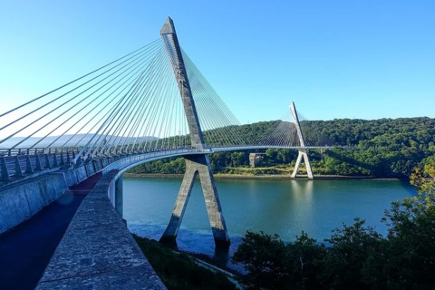 Pont de Terenez in Rosnoen over the river Aulne
