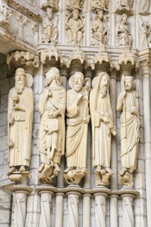 Sculptures on the north portal of Notre Dame Cathedral of Chartres