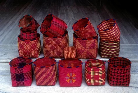 Array of traditional palm leaf