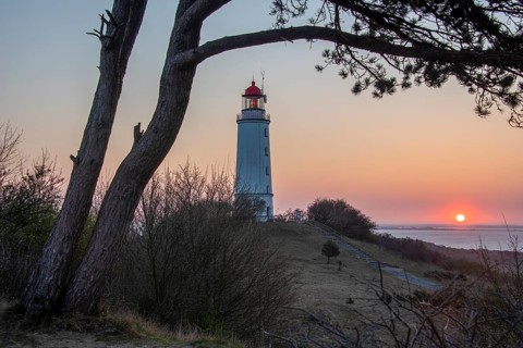 Sonnenaufgang am Leuchtturm Dornbusch auf dem Schluckwieksberg