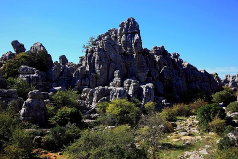 Bizarre rock formations in El Torca National Park