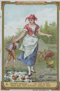 Picture series castles in the air of the milkmaid: She jumps merrily