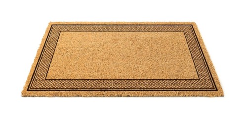 Blank welcome mat isolated on white background