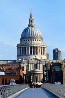 Millennium Bridge and St Paul's Cathedral in London