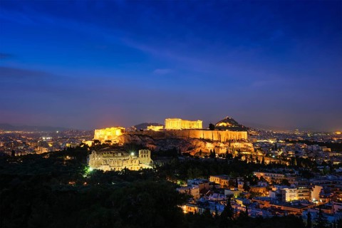 Famous greek tourist landmark