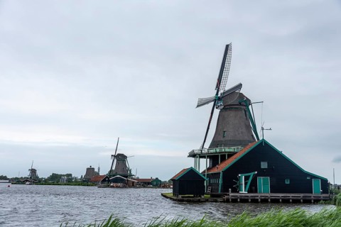 Historic windmills on the banks of the Zaan