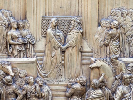 Bronzetuer mit Alttestamentarische Szenen