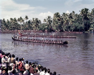 The racing snake boats in Alappuzha or Alleppey