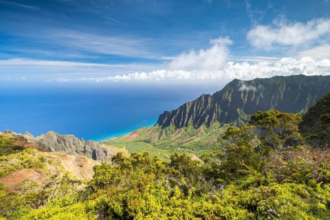 Blick vom Kalalau Lookout ins Kalalau Valley
