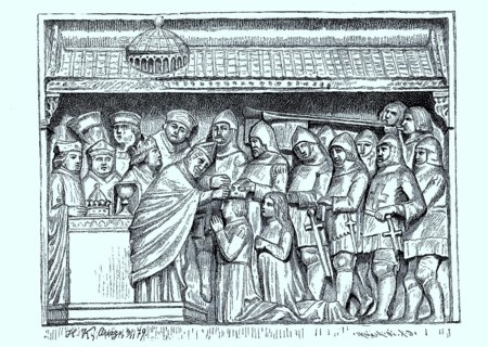 Die Kroenung Ludwigs des Bayern im Petersdom durch den Bischof von Arezzo